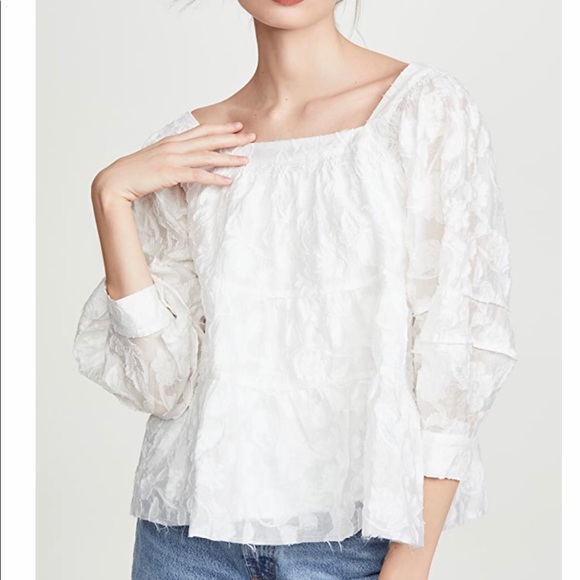 Anthropologie moon river white top - Picture 2 of 7
